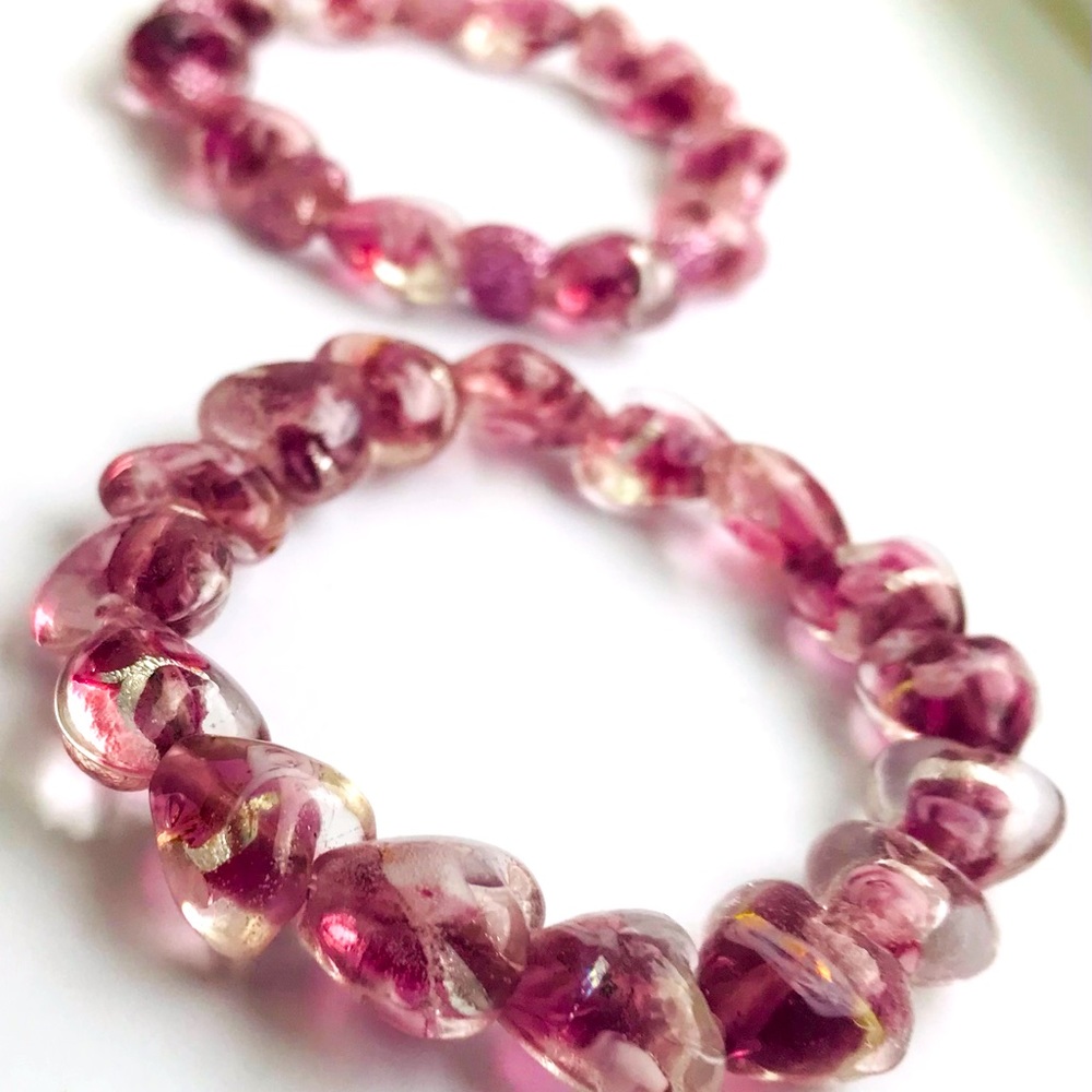 Heart Shaped Beaded Bracelets (Pink)